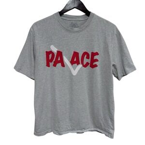 Palace Skateboards Men's Gray Graphic T Shirt Size Large 21.5 x‎ 28